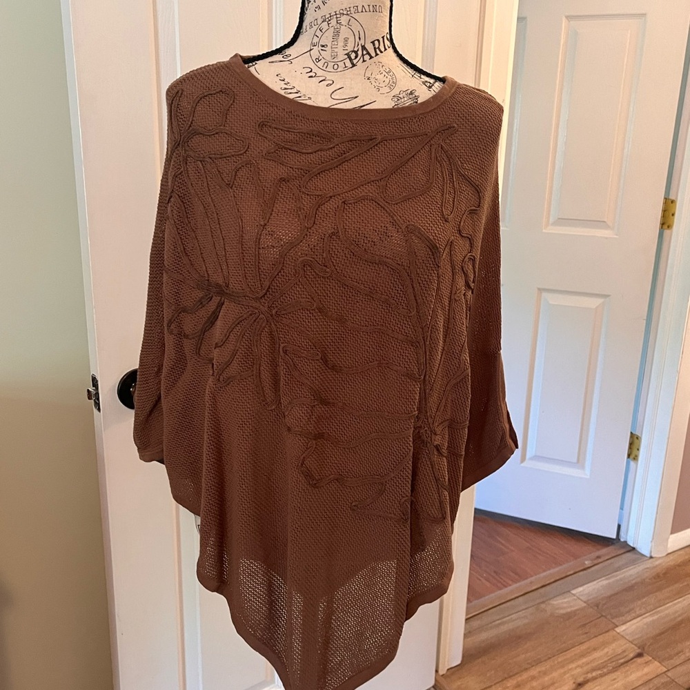 Chico's Brown Knit Poncho